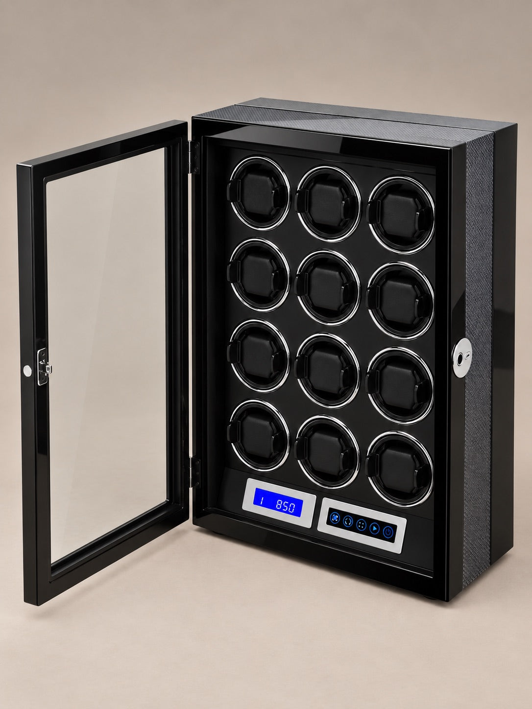 Remontoir Blackwood 12 ouvert, douze supports en trois colonnes