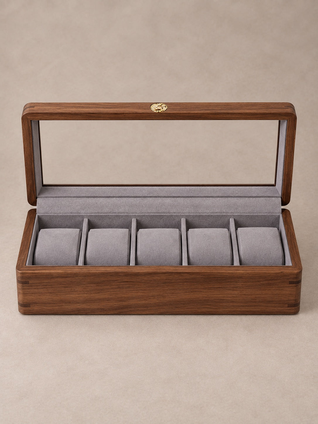 Coffret Chester 5 ouvert de face, cinq coussins sur une rangée
