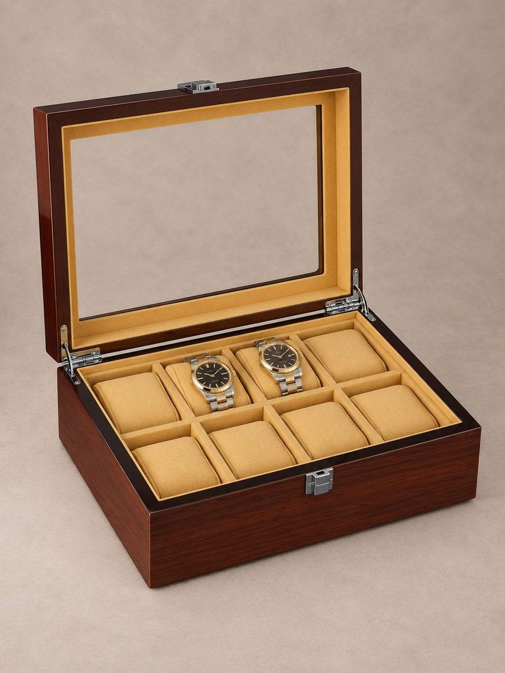 Coffret Windsor 8 ouvert avec ses huit montres